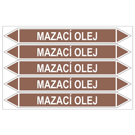 Značení potrubí, mazací olej